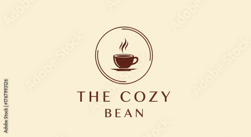 The Cozy Bean logo featuring a coffee cup inside a circle with steam.