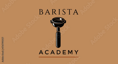 Barista Academy Logo Featuring a Portafilter, Symbolizing Coffee Education and Expertise.