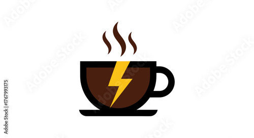Energized Coffee Cup with Lightning Bolt Design for a Powerful Boost.