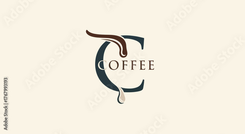 Elegant Coffee Logo Design with Initial C and Coffee Bean Symbol.