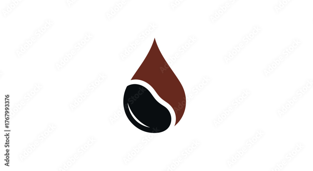 Obraz premium Coffee Bean Drop Logo Design Concept.