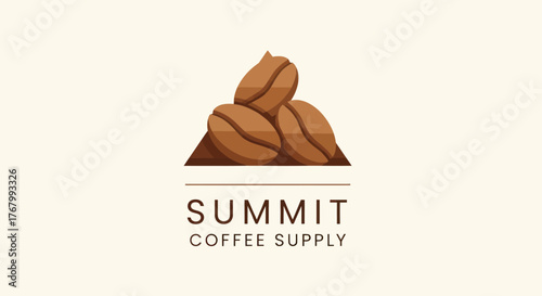 Summit Coffee Supply Logo Featuring Coffee Beans Stacked on a Small Hill.