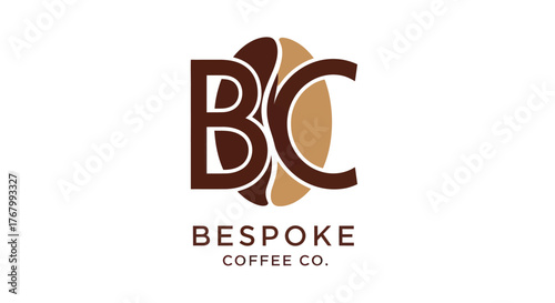 Bespoke Coffee Co Logo Design with Coffee Bean Symbol and Typography.