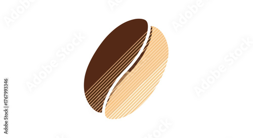 Modern two tone coffee bean vector graphic logo icon.