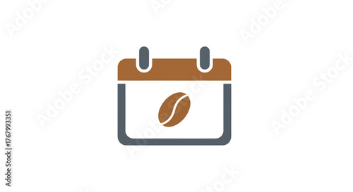 Coffee bean calendar icon representing daily coffee consumption and scheduling.