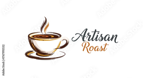 Artisan Roast Coffee Cup with Steam, a Warm and Inviting Beverage.