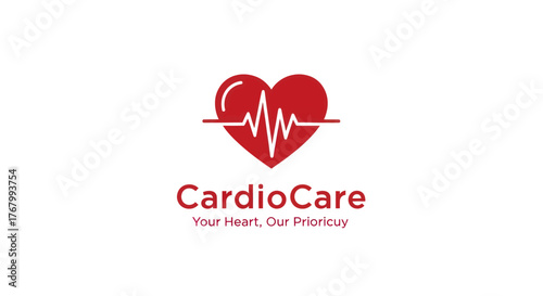 CardioCare Logo Heartbeat Symbolizing Cardiac Health and Wellness.