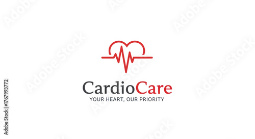 CardioCare Logo - Heartbeat Symbolizing Cardiac Health and Wellness.