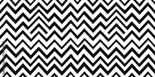 Bold black and white zigzag pattern on a seamless background.