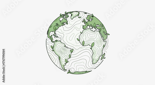 Stylized Earth Illustration Representing Global Conservation and Environmental Awareness