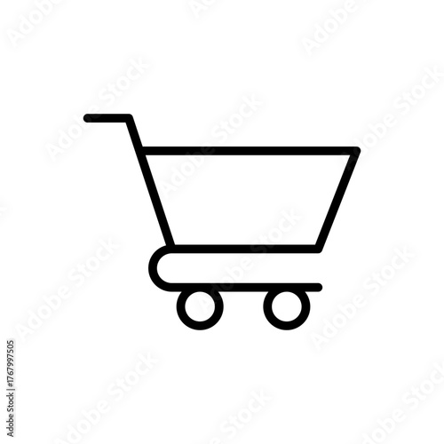 Outline trolly cart cargo transport line art icon
