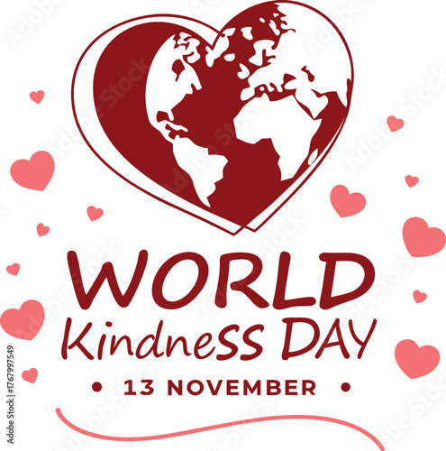 Inspire Global Kindness heart themed World Kindness Day Design.eps