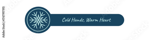Outline snowflake seal label in blue creates a cold ornament for package or lid. Christmas and winter tag stands as a decoration and icon, with snow flake design for festive delivery.