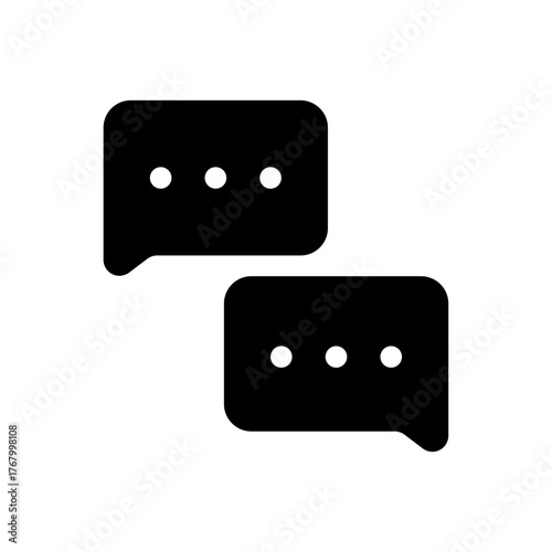 Chat bubble message communication dialogue flat black icon

