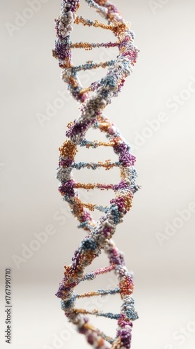 Intricate DNA Helix Structure in Vibrant Colors and Textures