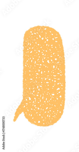 Fluid chalk speech bubble icon with scribble effect and abstract organic rectangle form. Modern message design shows talk and comment, yellow shape as concept for conversation or message art.