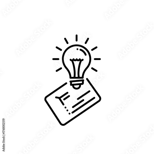 Idea Generation Lightbulb on Card Symbolizing Innovation and Creative Thinking.