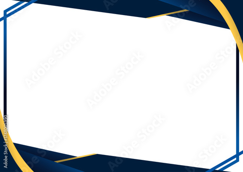 luxury border blue navy and golden premium elegant frame for certificate design