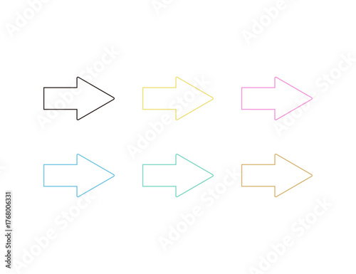 シンプルな矢印のイラスト ６種類セット