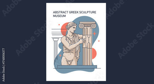 Elegant depiction of ancient greek sculpture in modern abstract style art design