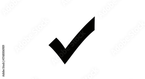 Simple Black Check Mark Symbolizing Approval Agreement or Validation 1.