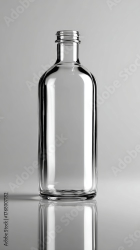 Wallpaper Mural Empty Glass Bottle with Reflection on Minimalist Background Torontodigital.ca