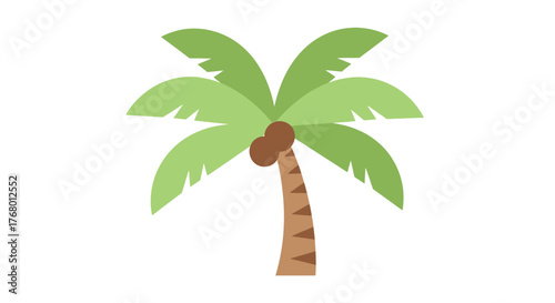 Stylized palm tree icon evokes a tropical island vacation getaway serenity  and simple graphic