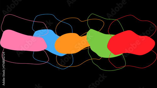 Abstract colors fluid and line on dark background.