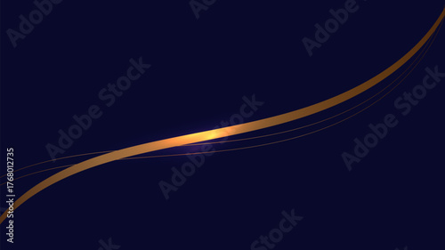 Abstract ribbon and line elements with glowing light effect on background.