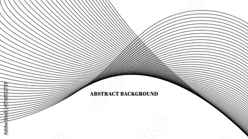 Abstract black lines template on white background.