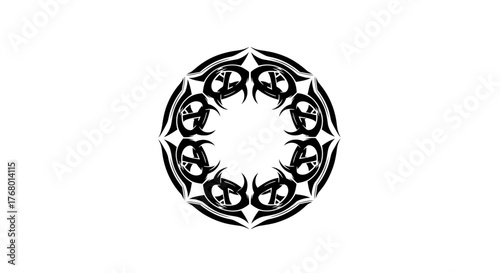 Abstract swirling monochrome vortex design forming a pattern element for creative projects