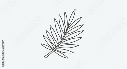 Elegant minimalistic depiction of a tropical leaf conveys the essence of nature