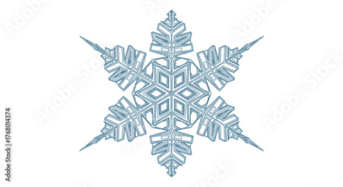 Intricate snowflake illustration against white backdrop evoking winter's delicate artistry