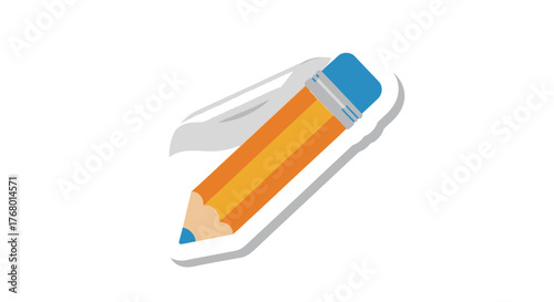 A minimalistic illustration of a colored pencil ready for drafting design ideas and creative