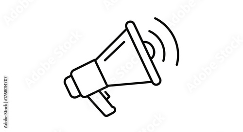 Stylized megaphone icon illustrating announcements and promotional communication for modern design