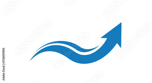 Soaring Ascendancy: A fluid arrow gracefully rises, symbolizing growth and achievement in a