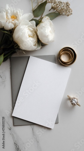 Elegant wedding stationery mockup