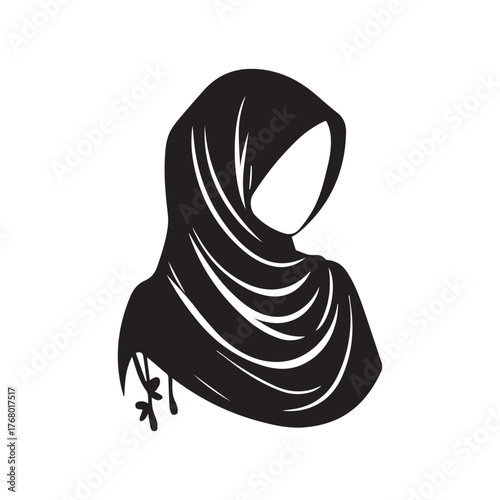 Muslim Girl Hijab Icon Vector