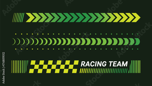 Racing Stripe and Car Decal Vector Set – Collection of clean automotive vinyl graphics, sport sticker elements, and racing line designs for vehicle decoration and motorsport projects.