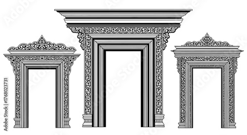 Elaborate Architectural Doorway Designs with Intricate Ornamentation.