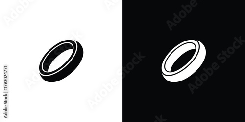 Inverted Ring Design Isolated on Split White and Transparent Background