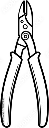Side cutter pliers vector illustration. Hand tool icon for electrical work and wire cutting.