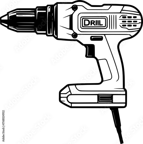 Minimalist Hand Saw Line Art Illustration for Carpentry and Woodworking Tools