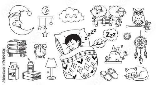 Cute and minimalist milk carton illustration in black and white