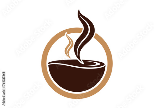 Hot coffee cup with steam rising, a perfect symbol for your cafe or morning beverage needs