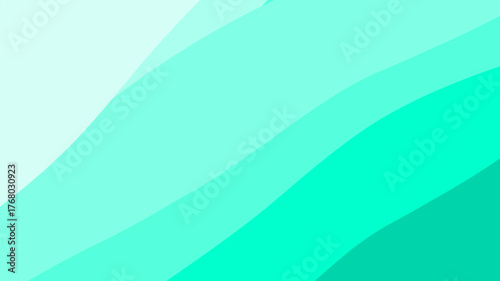 Abstract Teal Wavy Background, Smooth Gradient Curves, Modern Minimal Graphic Design