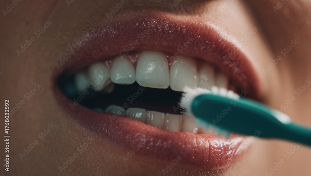 Fototapeta premium Close-up of brushing teeth