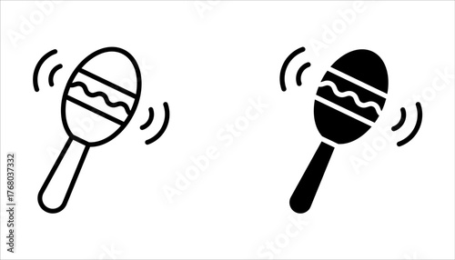Maracas icon set, music and instrument sign on white background