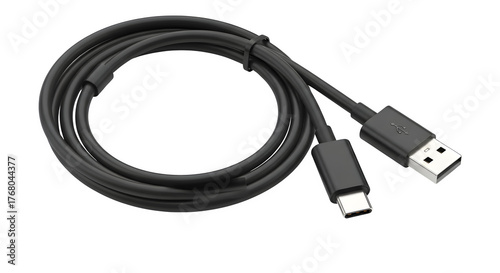 Usb type c cable isolated on transparent background usb cable is a cable used to connect devices to a computer or other device for data transfer