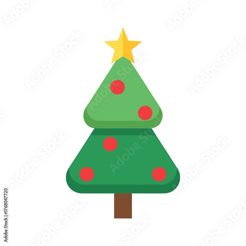 Christmas tree decorated with ornaments vector